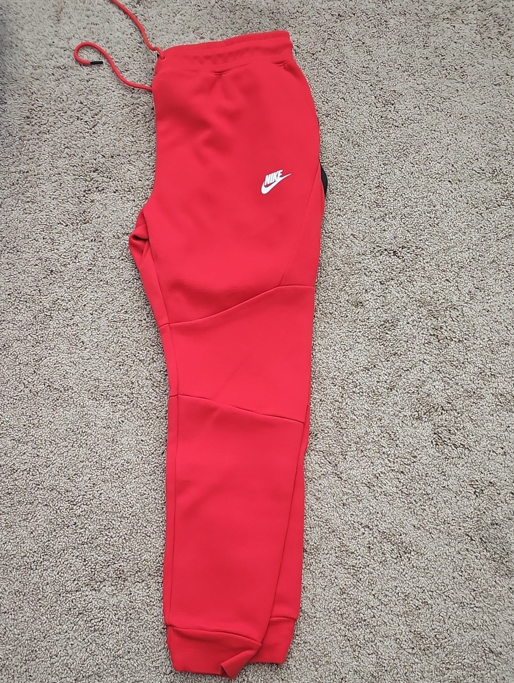 Nike Red Jogger Sweatpants with White Swoosh NWOT